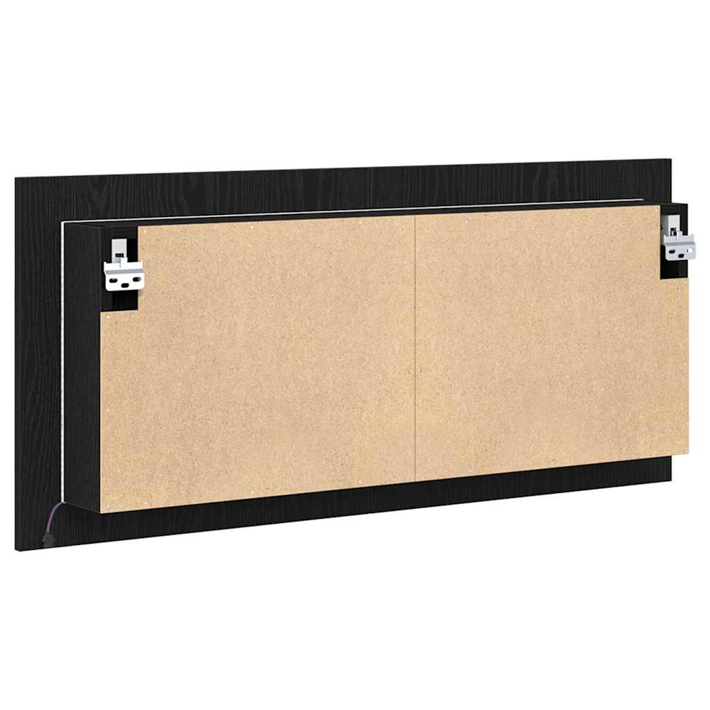 LED Spiegel-Schrank mit Regal Schwarze Eiche 100 x 12 x 45 cm