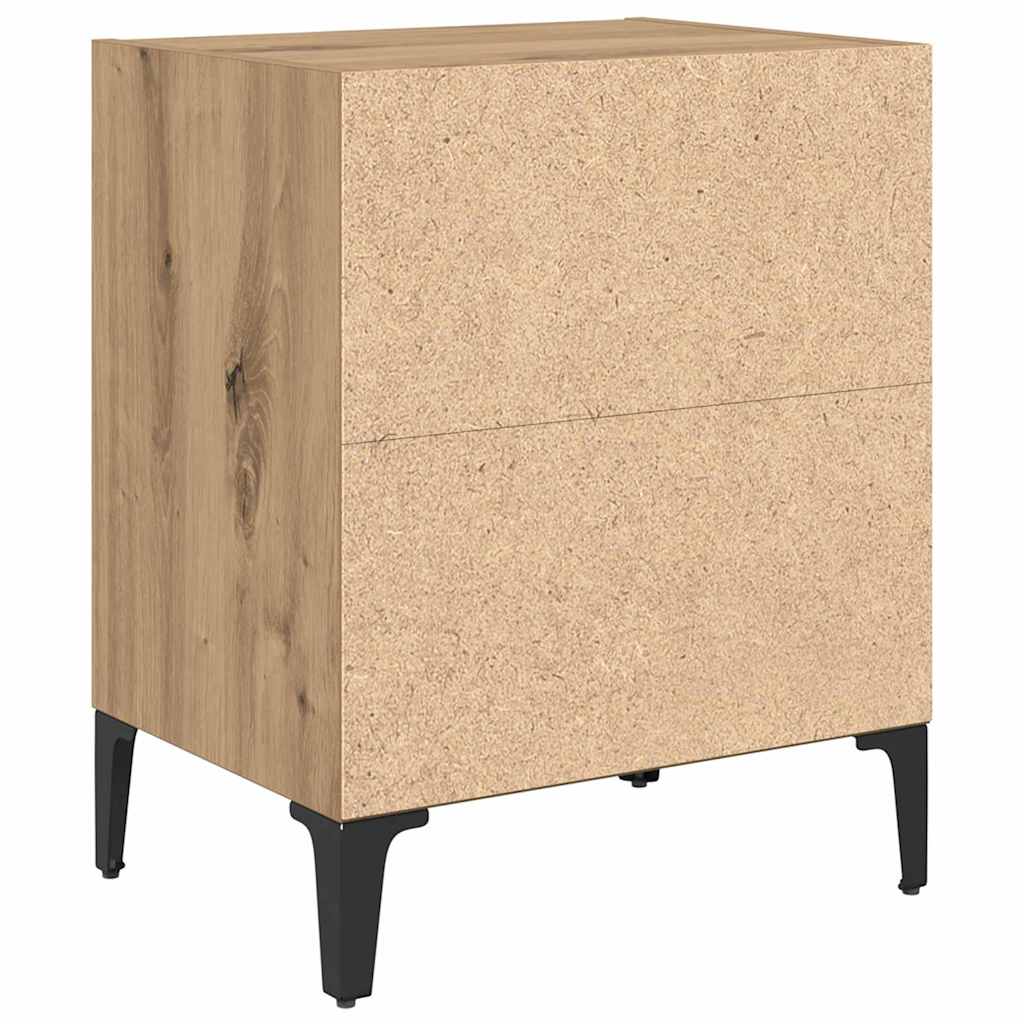 Nachttisch 2 pcs Eiche handwerklich 40 x 30 x 50 cm