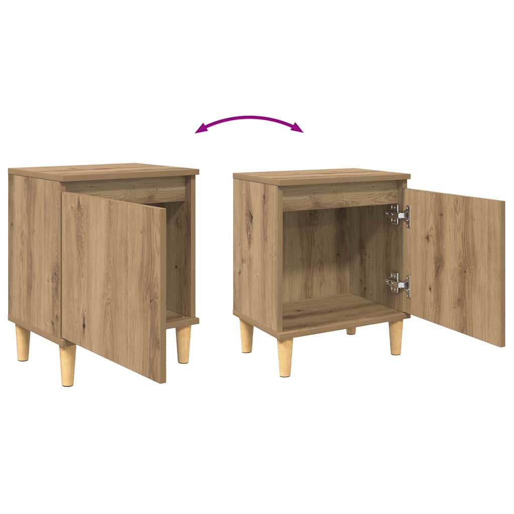 Nachttisch Eiche handwerklich 40 x 30 x 50 cm Holzwerkstoff