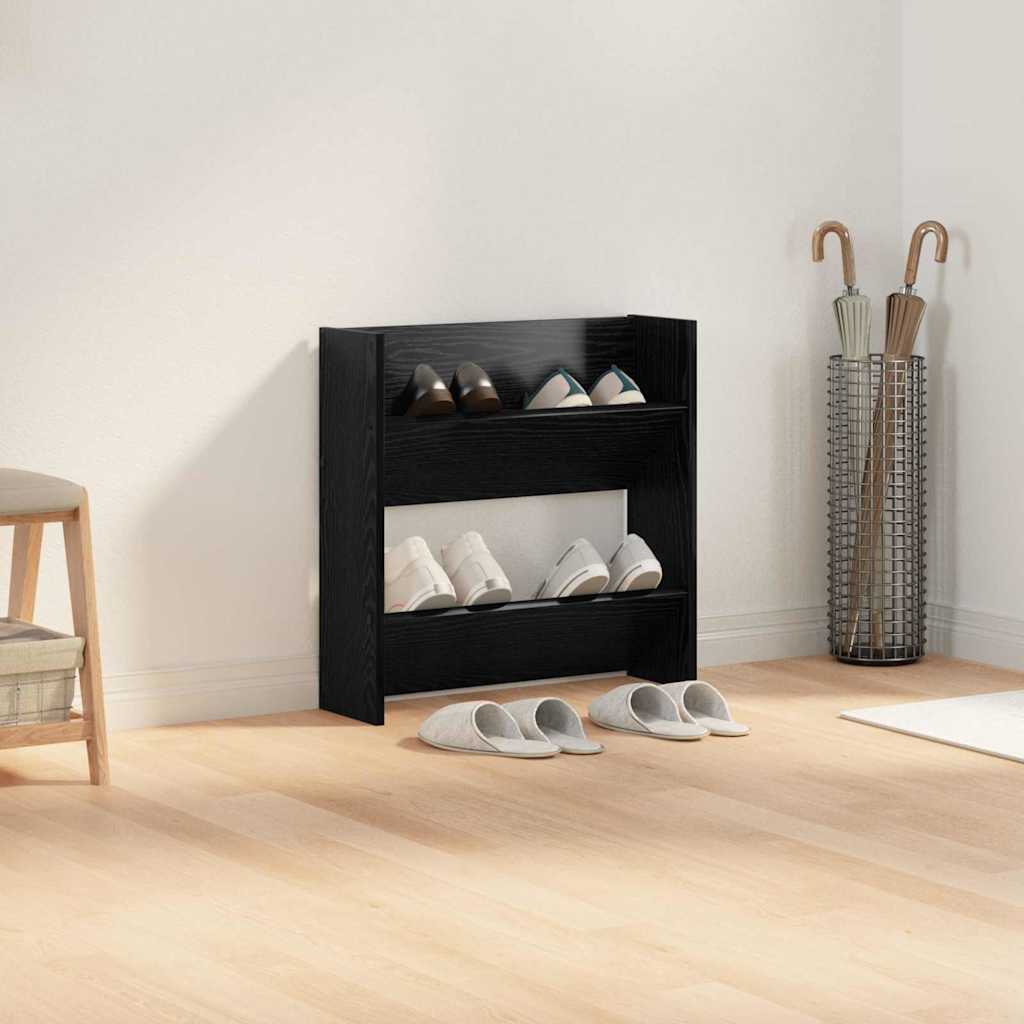 Wandschuhschränke mit Regal Schwarze Eiche Holzwerkstoff