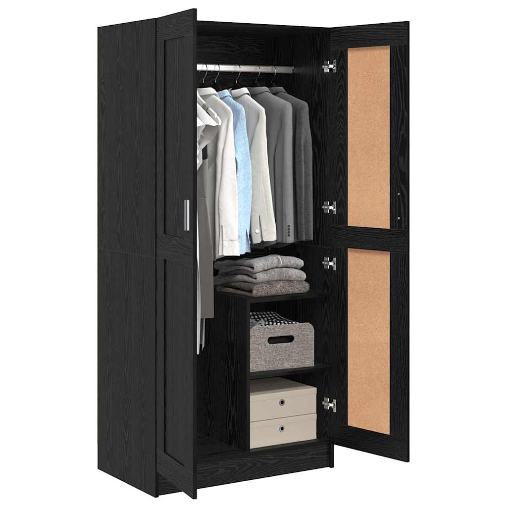 Kleiderschrank mit Regal Schwarze Eiche 82,5 x 51,5 x 180 cm
