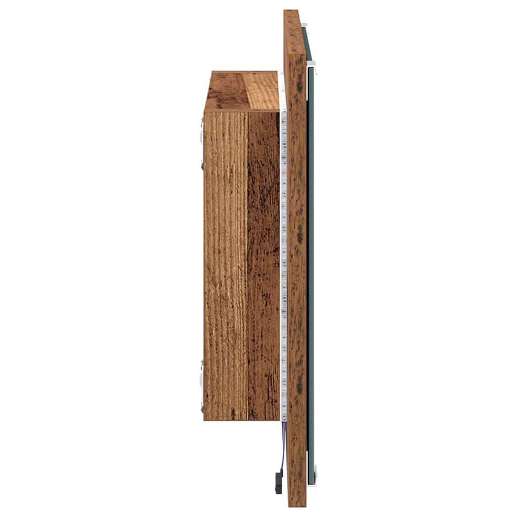 LED Badezimmer Spiegel Altholz 40 x 8.5 x 37 cm Holzwerkstoff