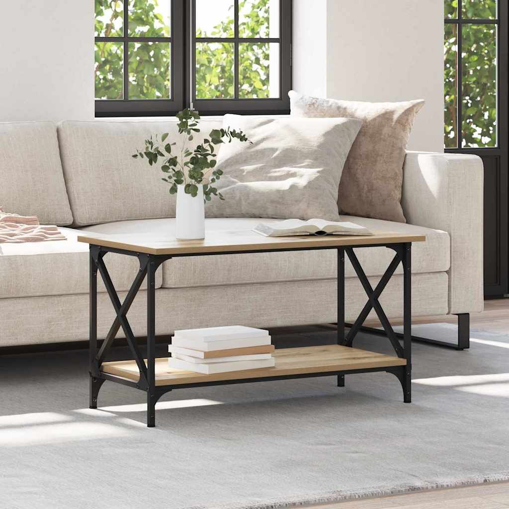 Couchtisch Eiche handwerklich 80 x 45 x 45.5 cm Holzwerkstoff