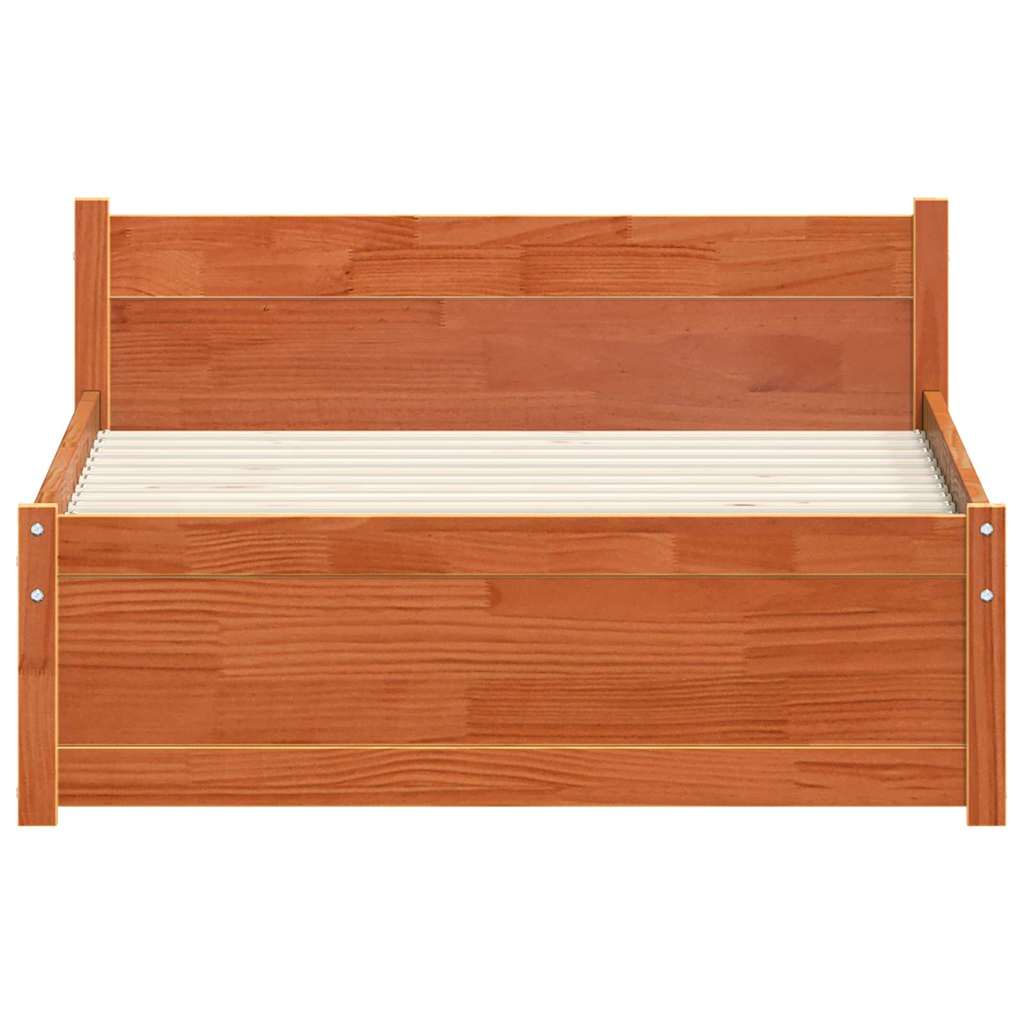 Bettgestell Wachsbraun 100 x 200 cm Massivholz Kiefer