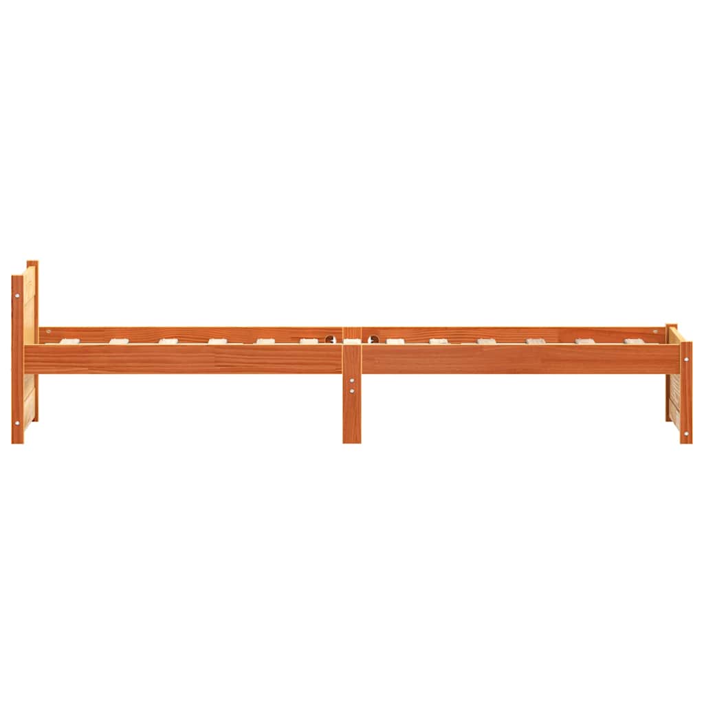 Bettgestell Wachsbraun 100 x 200 cm Massivholz Kiefer