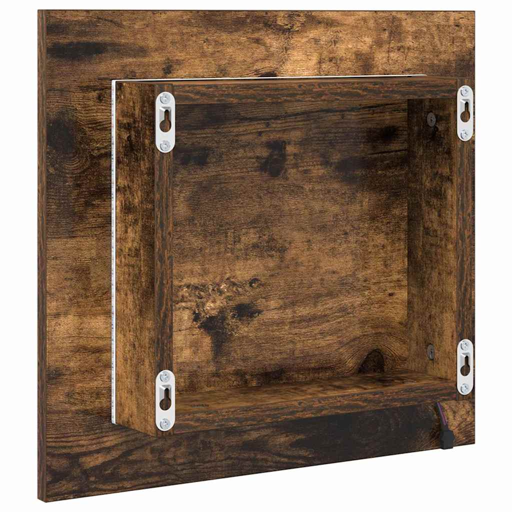 LED Badezimmer Spiegel Geräucherte Eiche 40 x 8.5 x 37 cm