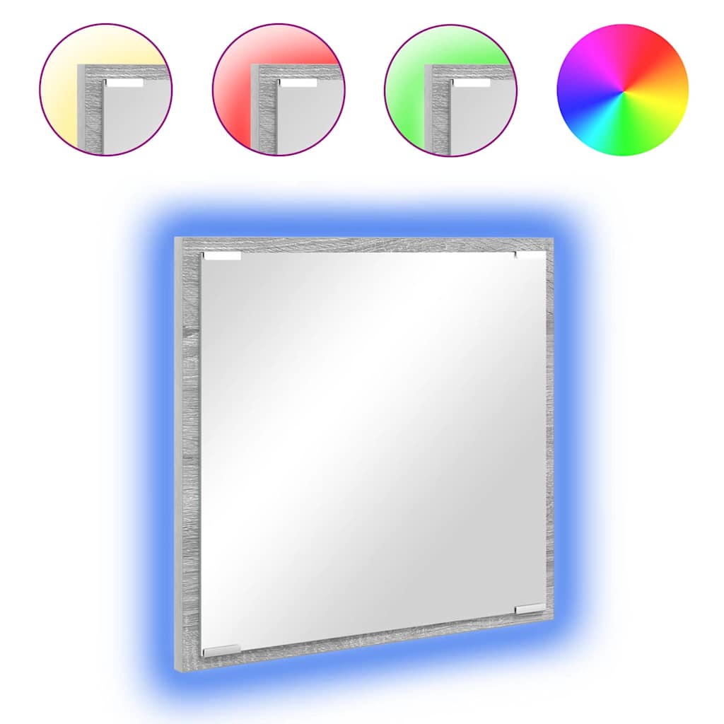 LED Badezimmer Spiegel Graues Sonoma 40 x 8.5 x 37 cm
