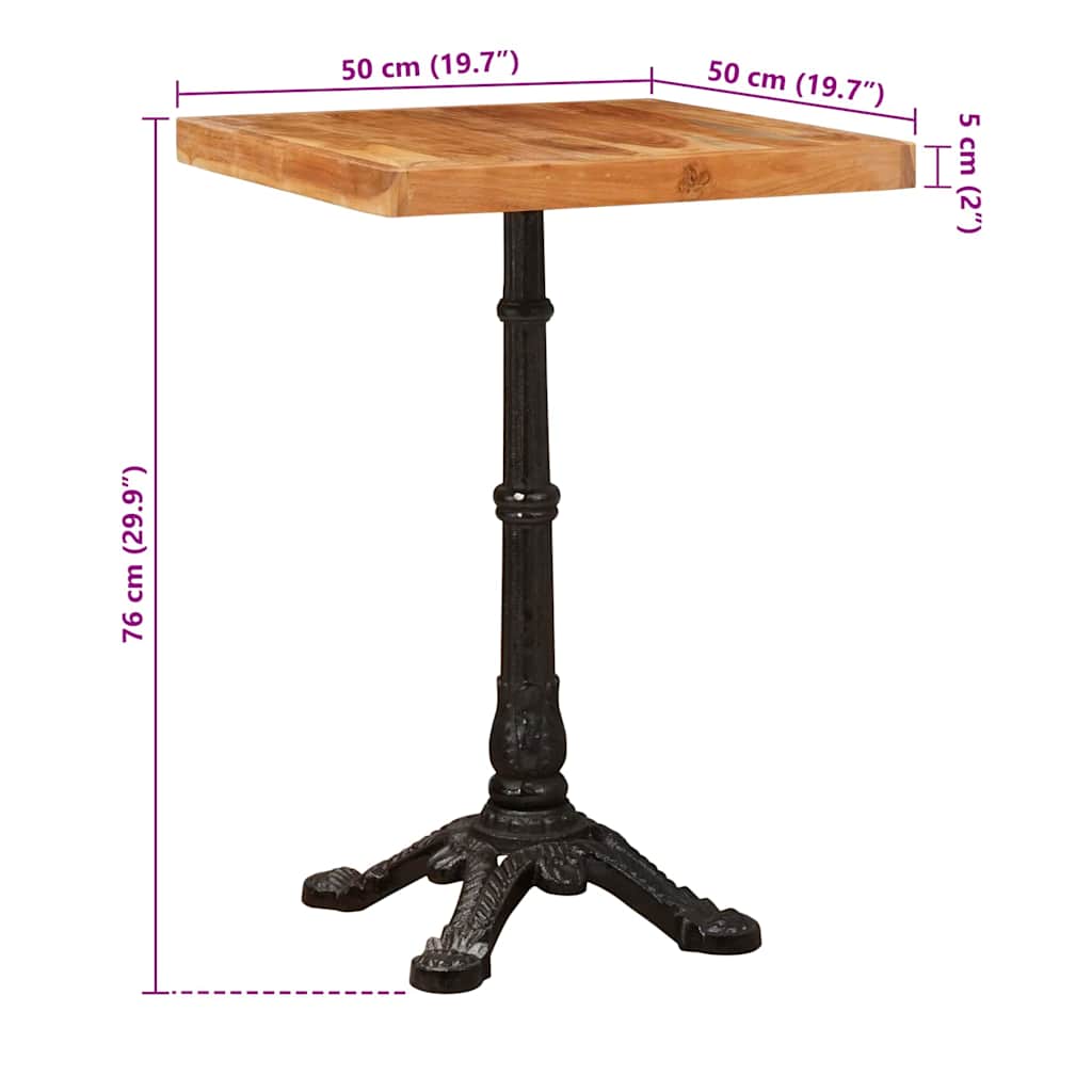 Bistrotisch Braun 50 x 50 x 76 cm Akazie Massivholz
