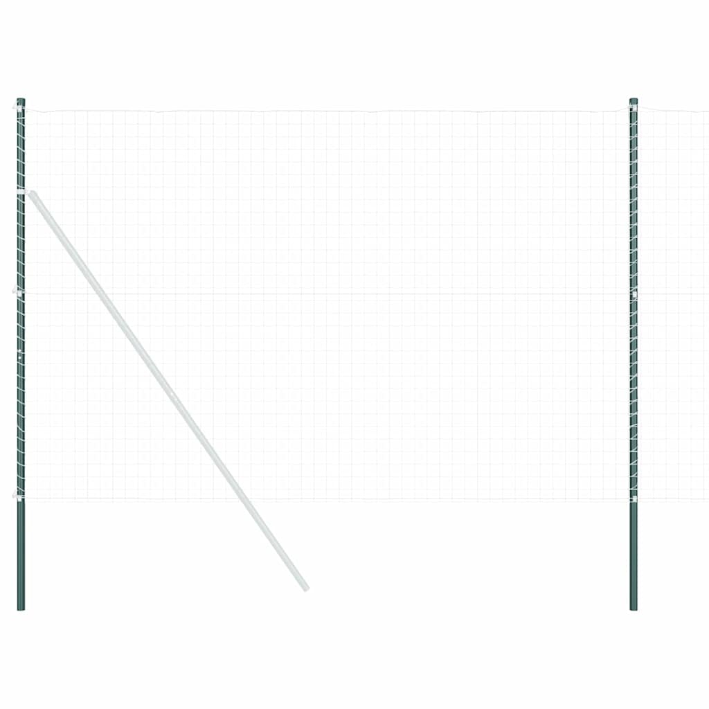 Zaunpfosten 12 pcs Grün 210 cm Pulverbeschichteter Stahl