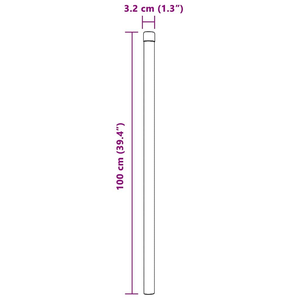 Zaunpfosten 12 pcs Grau 100 cm Pulverbeschichteter Stahl