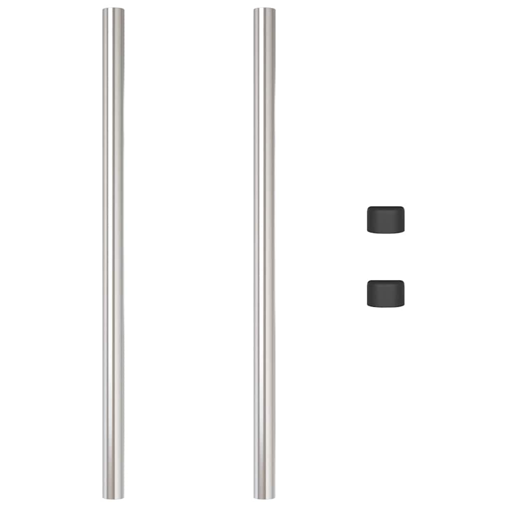Zaunpfosten 2 pcs Silber 110 cm Pulverbeschichteter Stahl