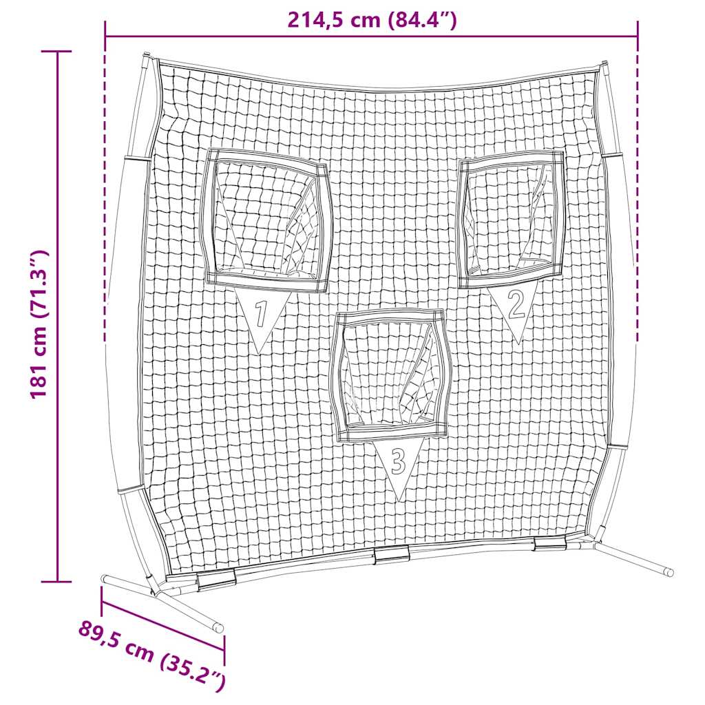 Baseball & Softball Schwarz 214.5 x 89.5 x 181 cm Polyester