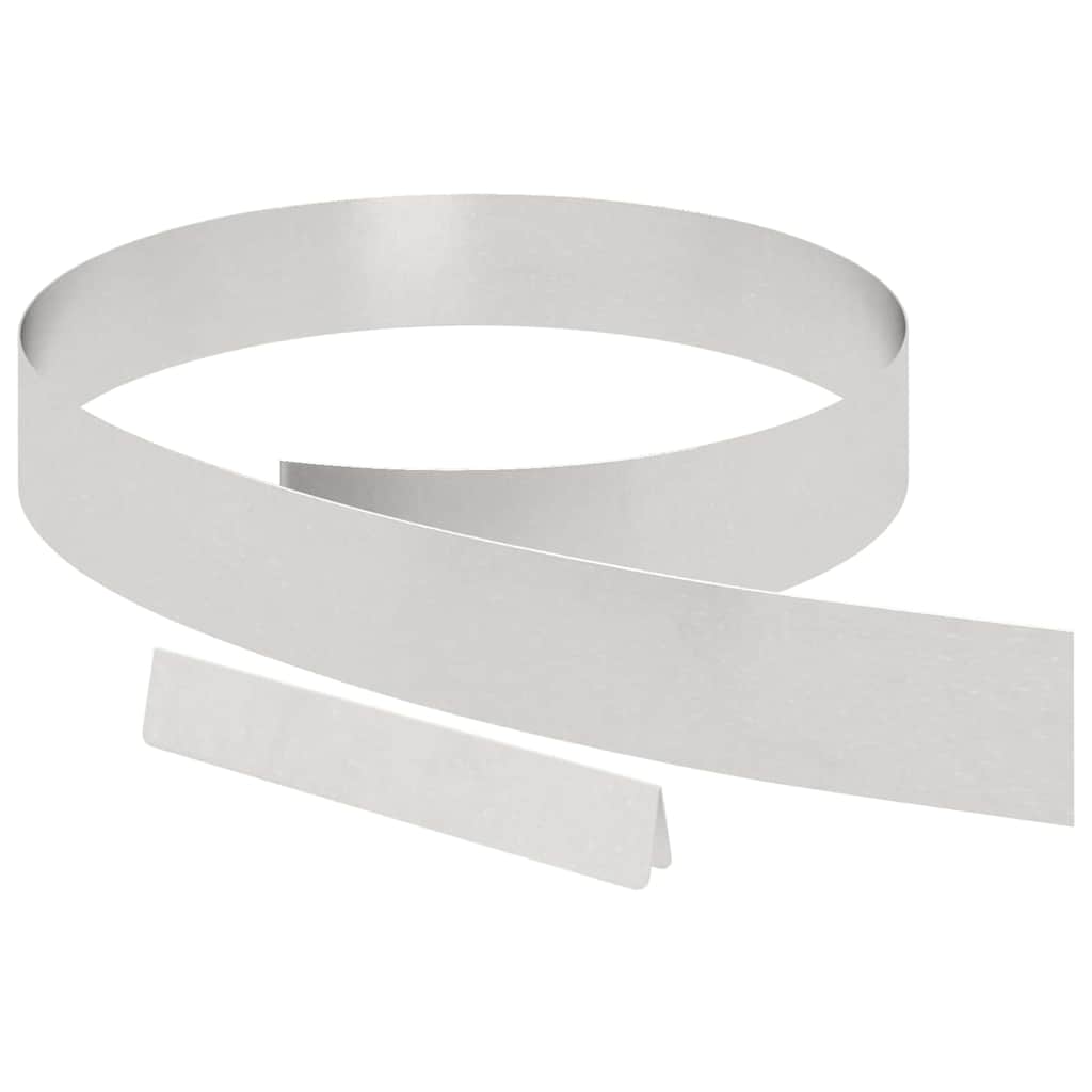 Rasenrand 4 pcs Silber 450 x 10 cm Edelstahl