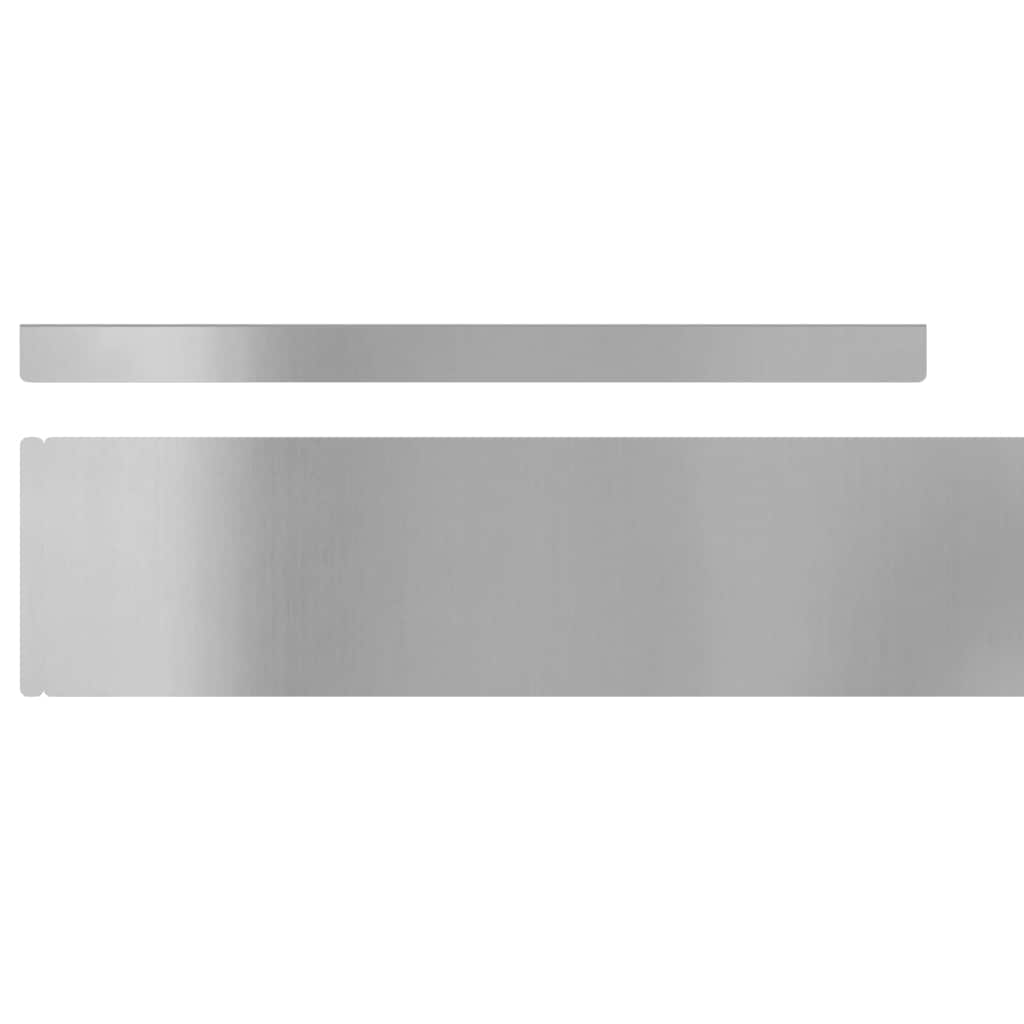 Rasenrand Silber 450 x 10 cm Verzinkter Stahl