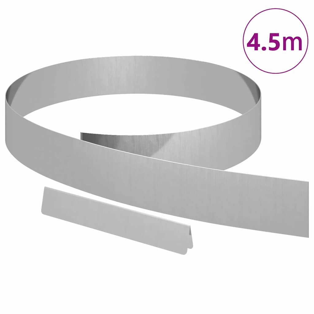 Rasenrand Silber 450 x 10 cm Verzinkter Stahl