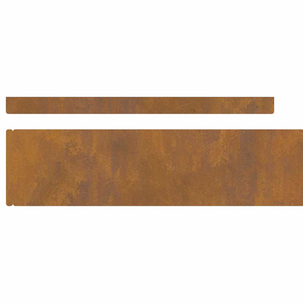 Rasenrand Rostig 450 x 10 cm Witterungsbeständiger Stahl