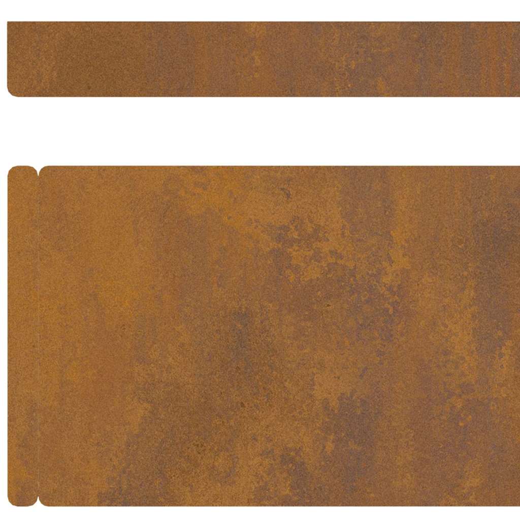 Rasenrand 4 pcs Rostig 450 x 10 cm Witterungsbeständiger Stahl