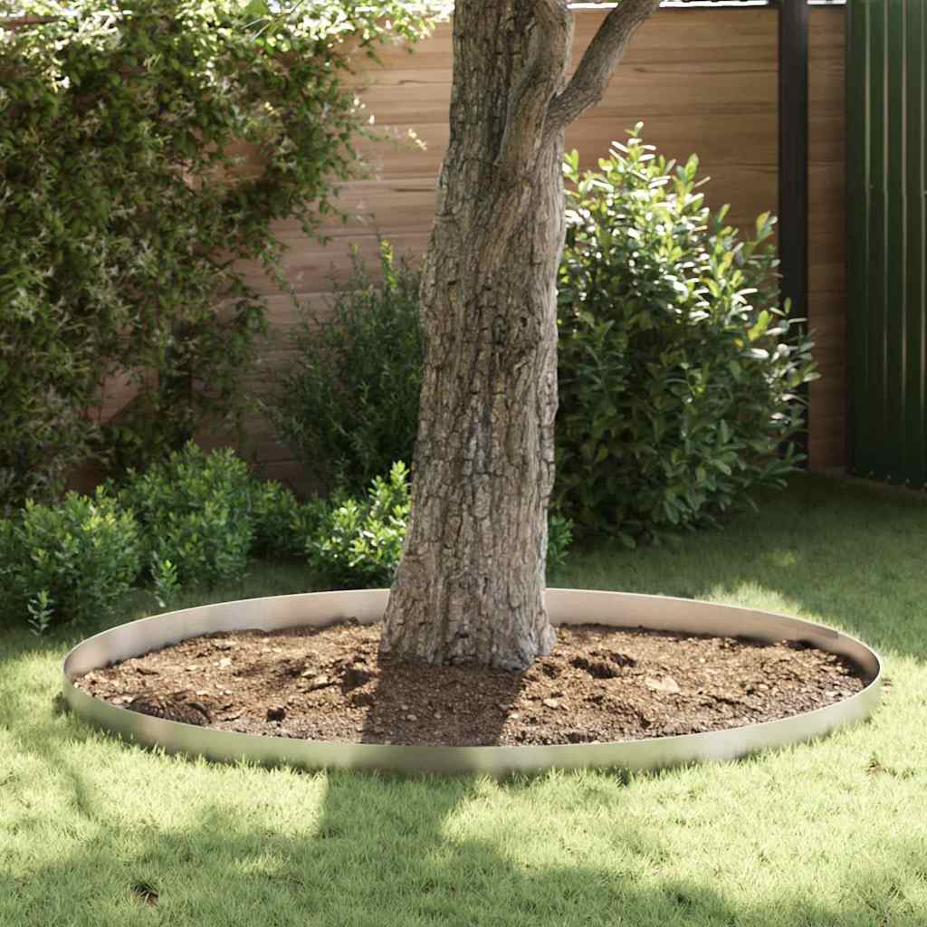 Rasenrand 4 pcs Silber 450 x 15 cm Edelstahl