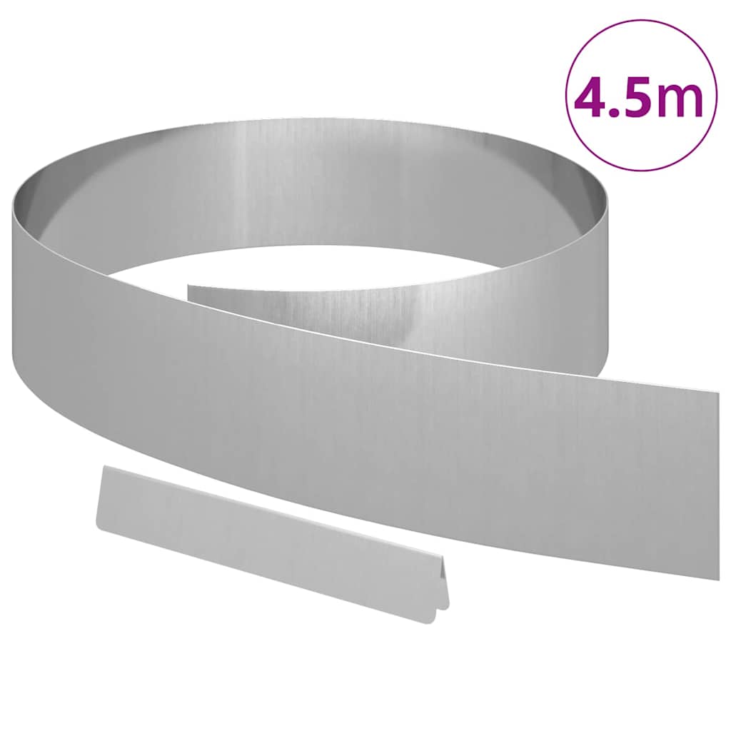 Rasenrand Silber 450 x 15 cm Verzinkter Stahl