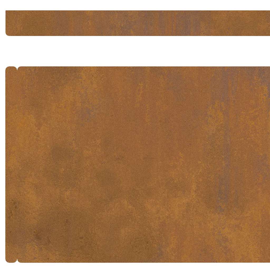 Rasenrand 4 pcs Rostig 450 x 15 cm Witterungsbeständiger Stahl