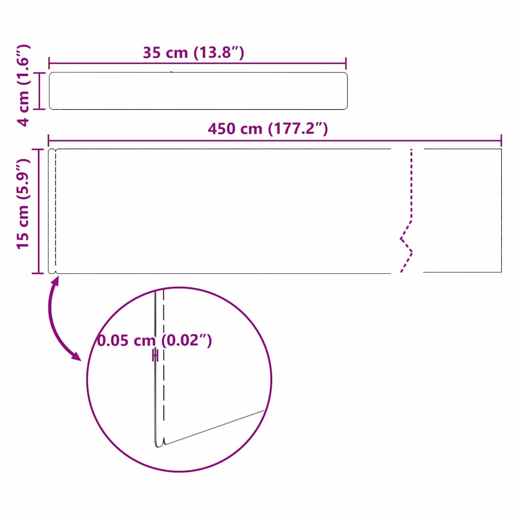 Rasenrand 4 pcs Rostig 450 x 15 cm Witterungsbeständiger Stahl