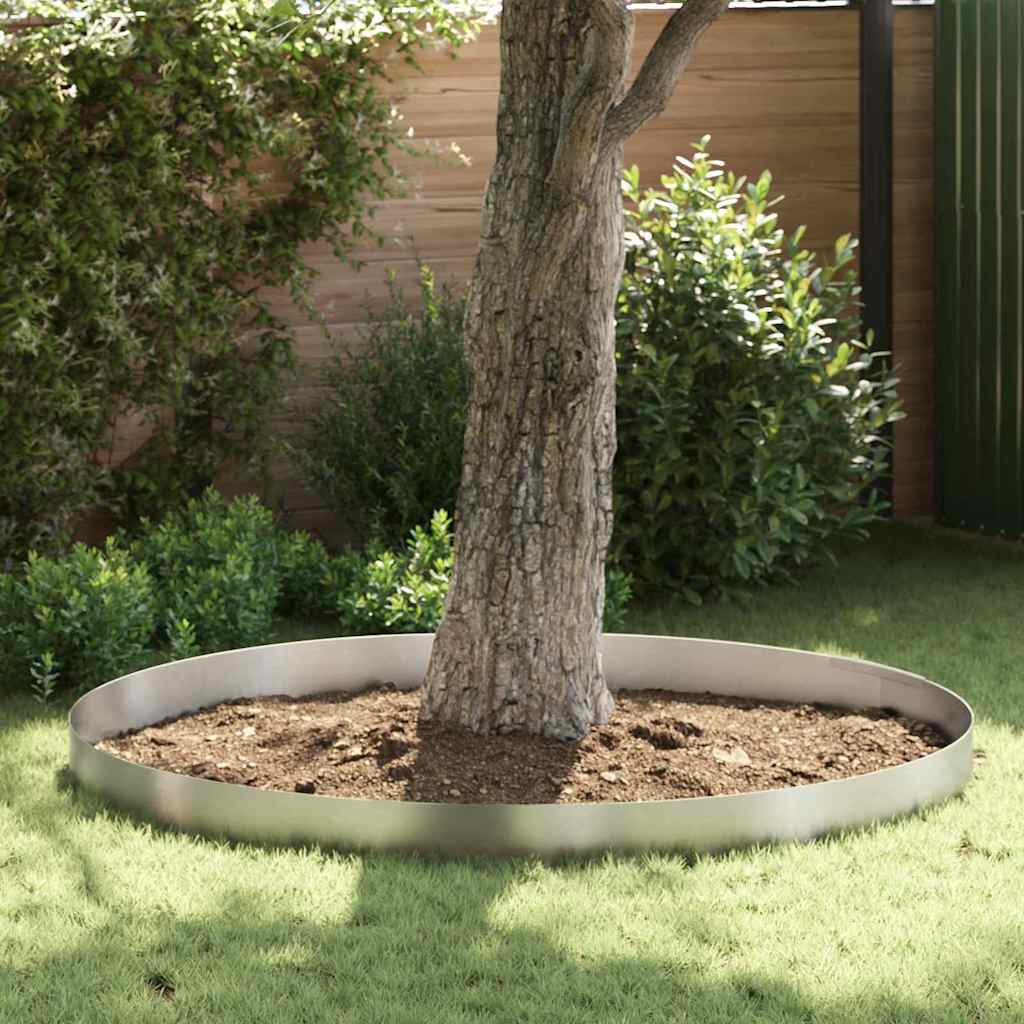 Rasenrand 4 pcs Silber 450 x 20 cm Edelstahl