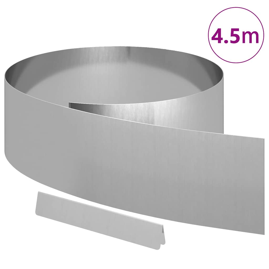 Rasenrand Silber 450 x 20 cm Verzinkter Stahl