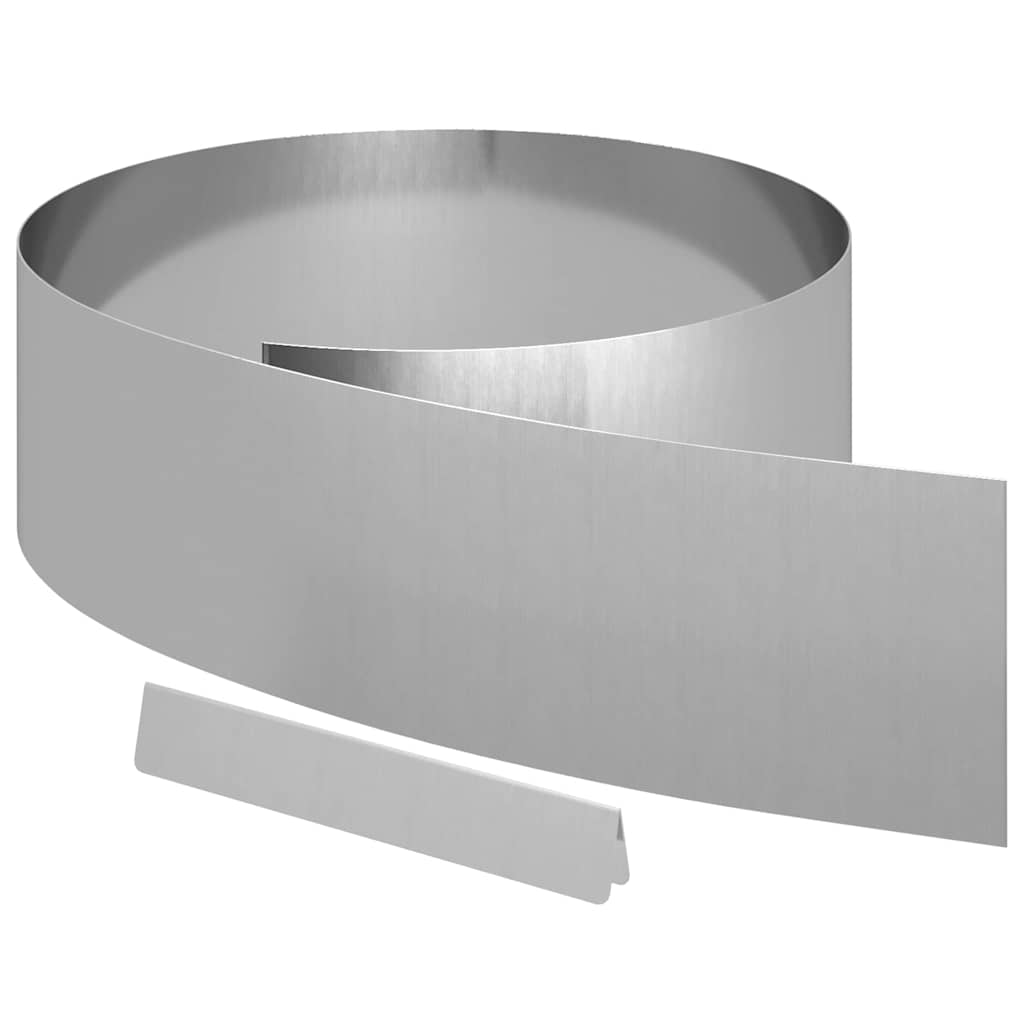 Rasenrand 4 pcs Silber 450 x 20 cm Verzinkter Stahl