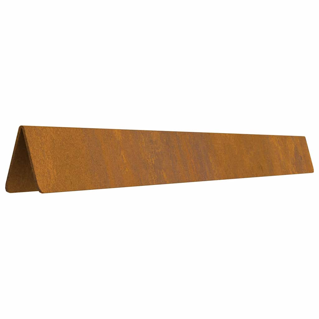 Rasenrand 4 pcs Rostig 450 x 20 cm Witterungsbeständiger Stahl