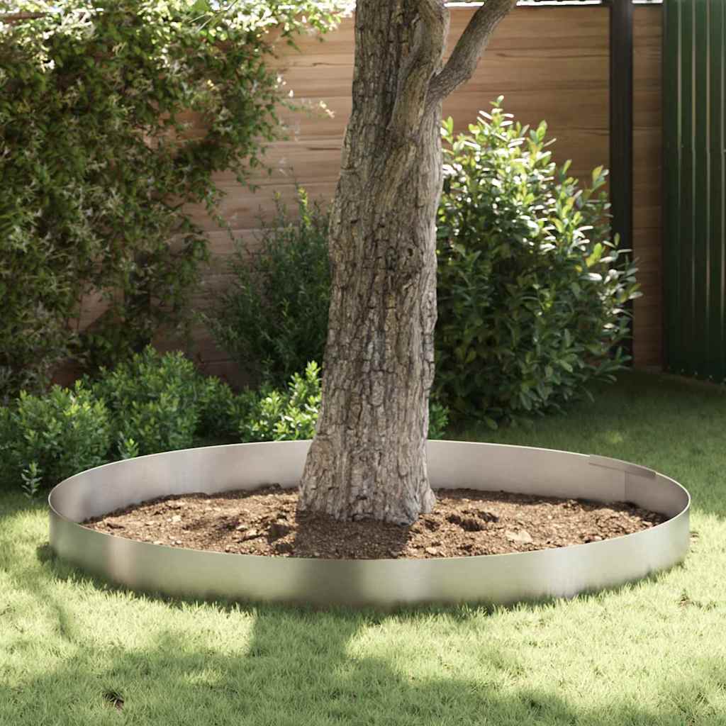 Rasenrand Silber 450 x 25 cm Edelstahl