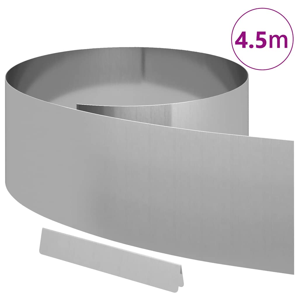 Rasenrand Silber 450 x 25 cm Verzinkter Stahl