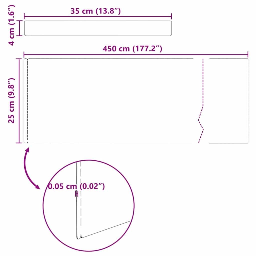 Rasenrand 4 pcs Silber 450 x 25 cm Verzinkter Stahl
