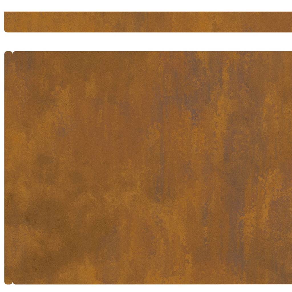 Rasenrand Rostig 450 x 25 cm Witterungsbeständiger Stahl