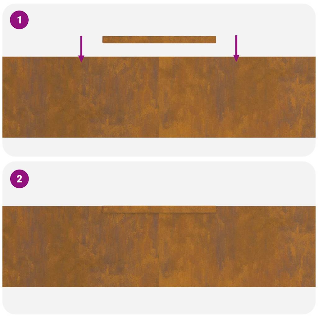 Rasenrand Rostig 450 x 25 cm Witterungsbeständiger Stahl