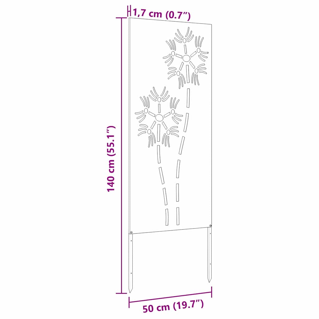 Garten dekoratives Panel Sonstiges Silber 50 x 140 cm Edelstahl