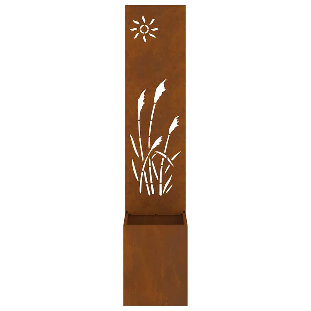 Blumentopf mit dekorativem Paneel Rostig 32 x 140 cm