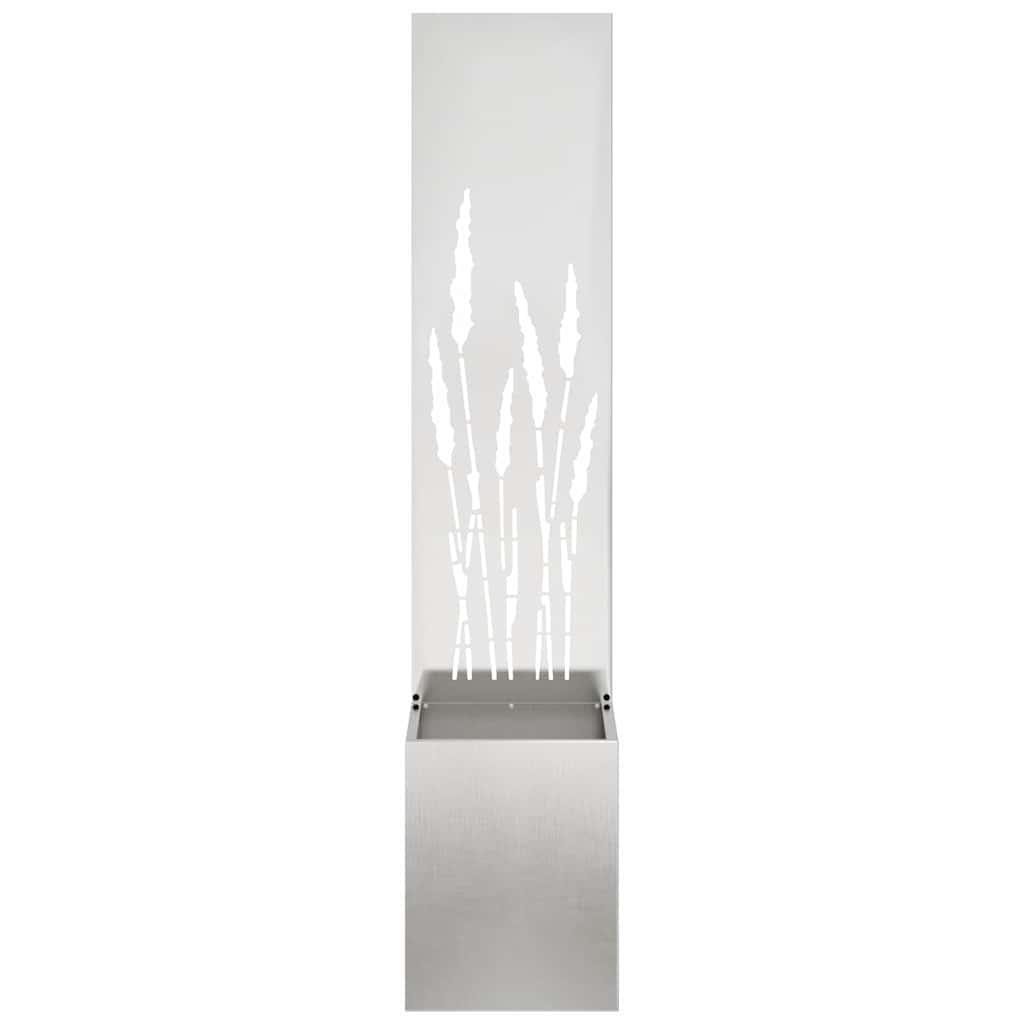 Blumentopf mit dekorativem Paneel Silber 32 x 140 cm Edelstahl