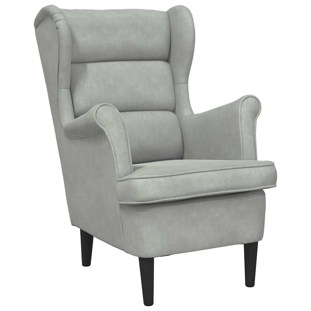 Sessel Hellgrau 71 x 92 x 91 cm Samt