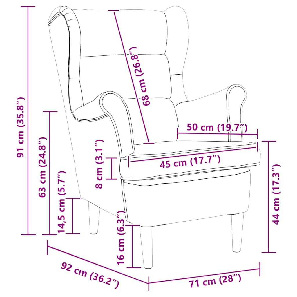 Sessel Dunkelgrau 71 x 92 x 91 cm Samt