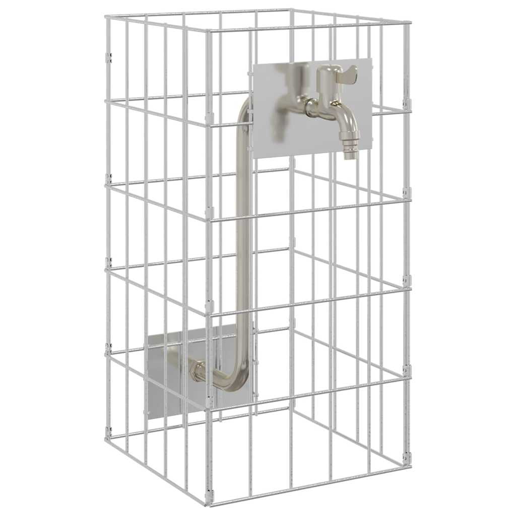 Gabionensäule Silber 25 x 25 x 50 cm Edelstahl