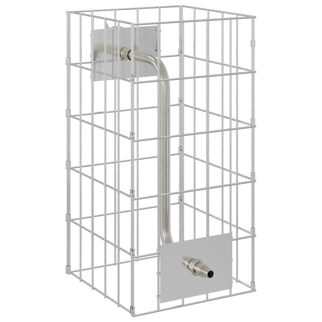 Gabionensäule Silber 25 x 25 x 50 cm Edelstahl