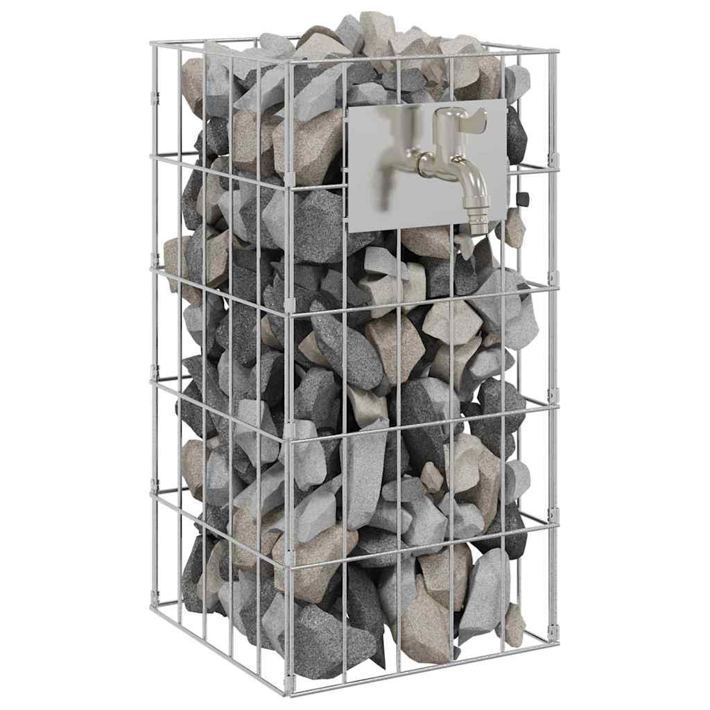 Gabionensäule Silber 25 x 25 x 50 cm Edelstahl