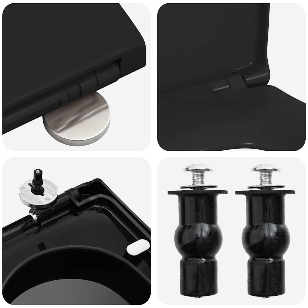 Toilettensitz Schwarz 48 x 36,5 x 4,5 cm Polypropylen