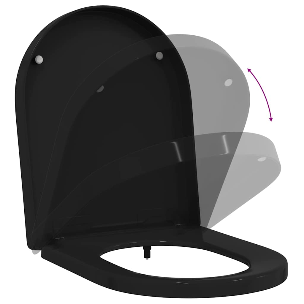 Toilettensitz Schwarz 48 x 36,5 x 4,5 cm Polypropylen