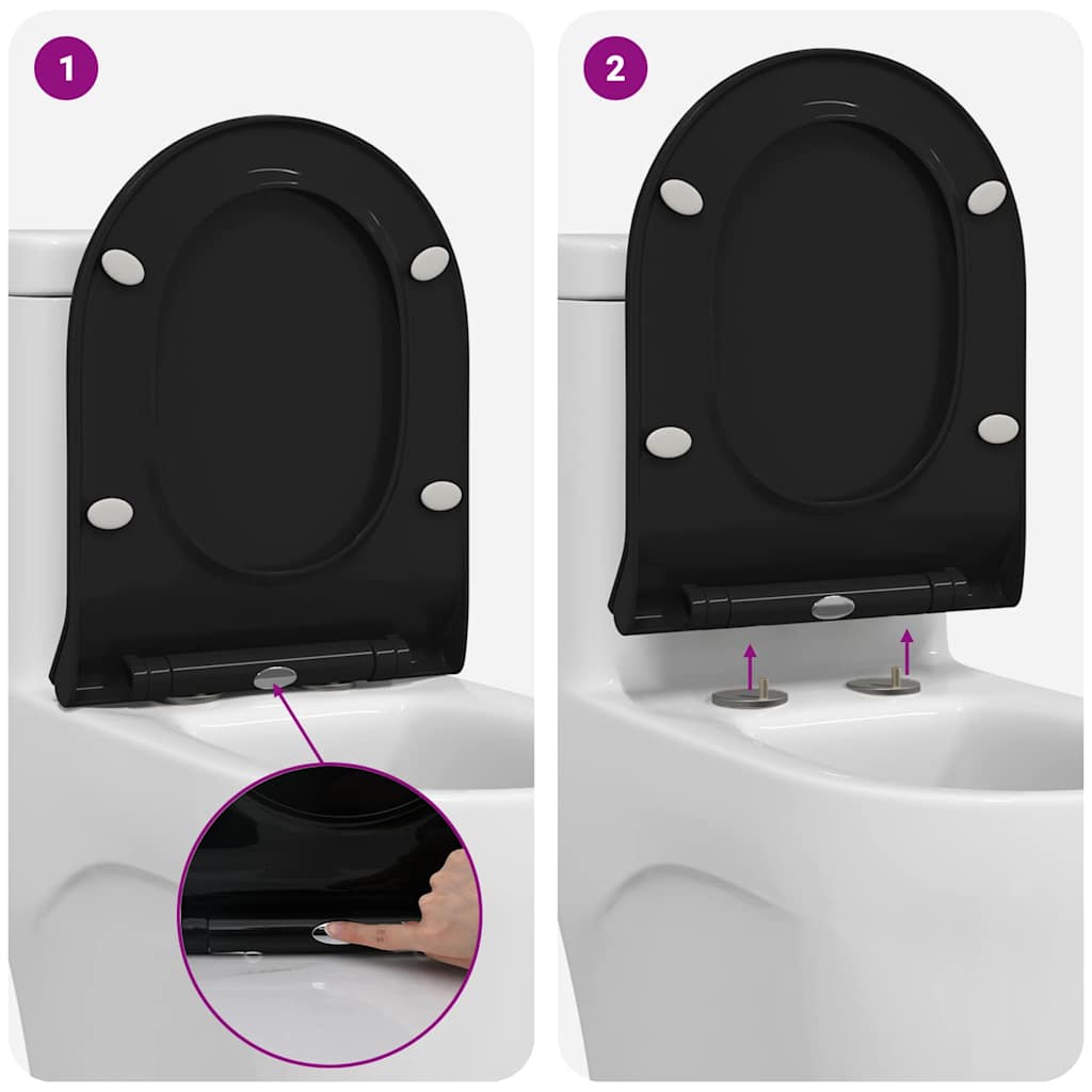 Toilettensitz Schwarz 48,5 x 36 x 5 cm Polypropylen