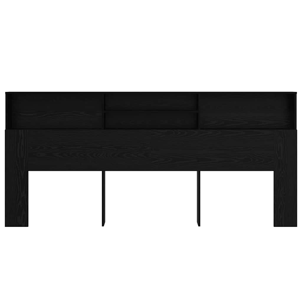 Kopfteil Schrank mit Regal Schwarze Eiche 220 x 19 x 101.5 cm