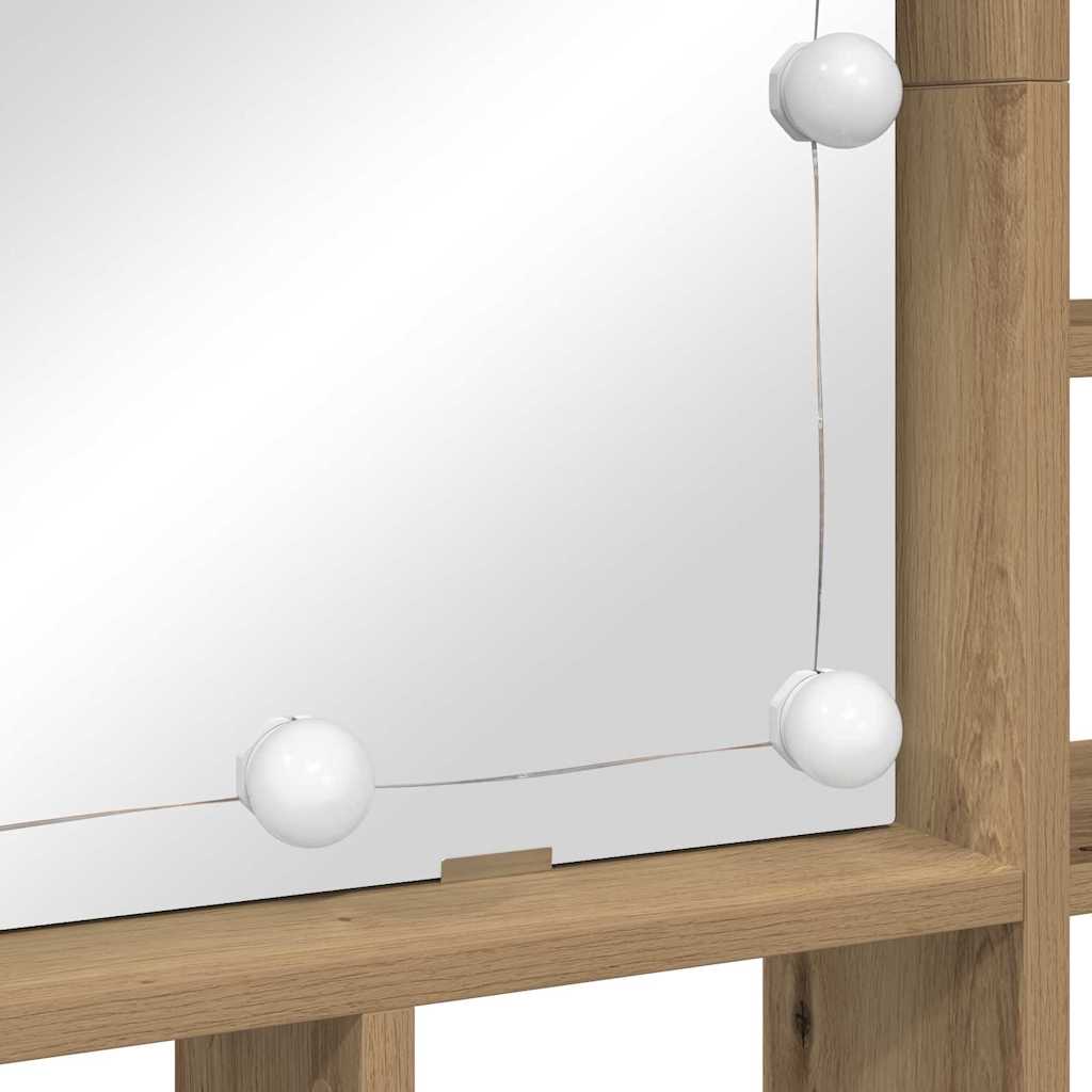 Spiegelschrank mit Regal Eiche handwerklich 91 x 15 x 76.5 cm