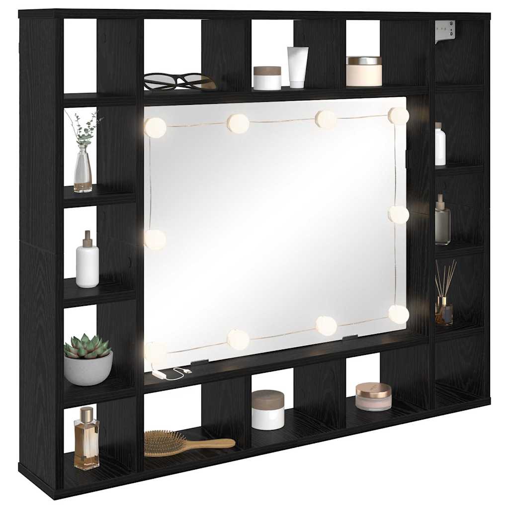 Spiegelschrank Schwarze Eiche 91 x 15 x 76.5 cm Holzwerkstoff