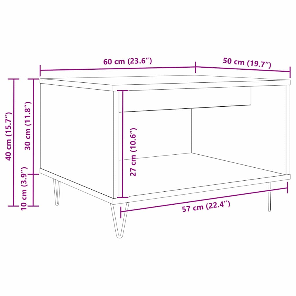 Couchtisch Altholz 60 x 50 x 40 cm Holzwerkstoff