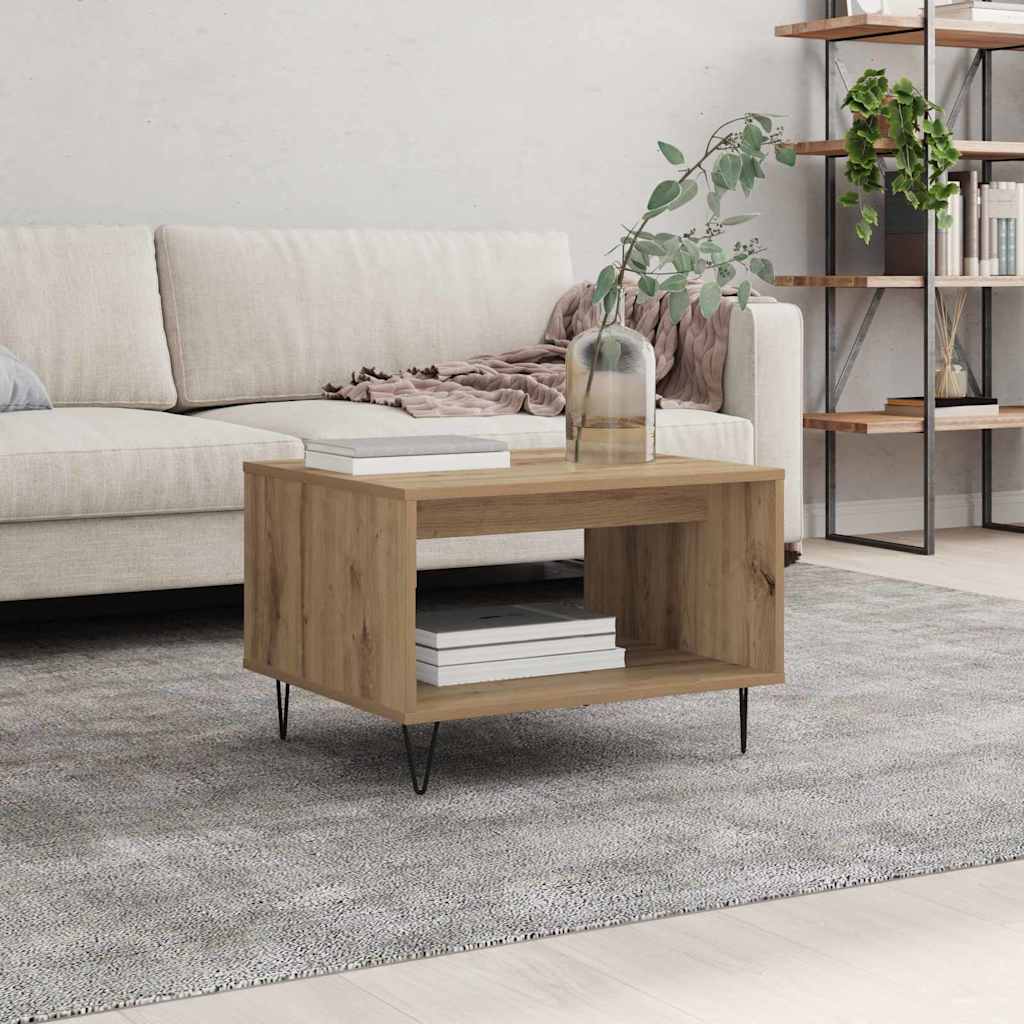 Couchtisch Eiche handwerklich 60 x 50 x 40 cm Holzwerkstoff